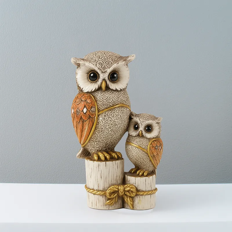 Handcrafted Owl Figurine Showpiece for Home Décor | Decorative Resin Owl Statue