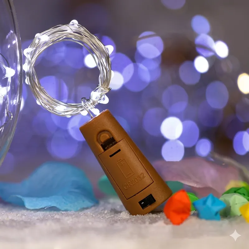 LED Bottle Cork String Lights | Warm White Fairy Lights for Wine Bottles