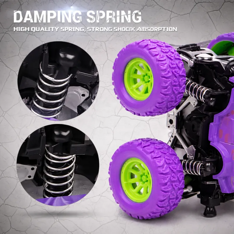 Mini Monster Truck Toy Car with Inertia Drive & Shock Absorber | Kids Off-Road Push & Go Jeep Toy (No Battery Required)