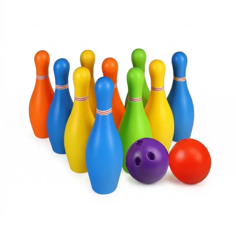 2-in-1 Kids Stacking Ring Toy with Bowling Set | Educational Color Sorting