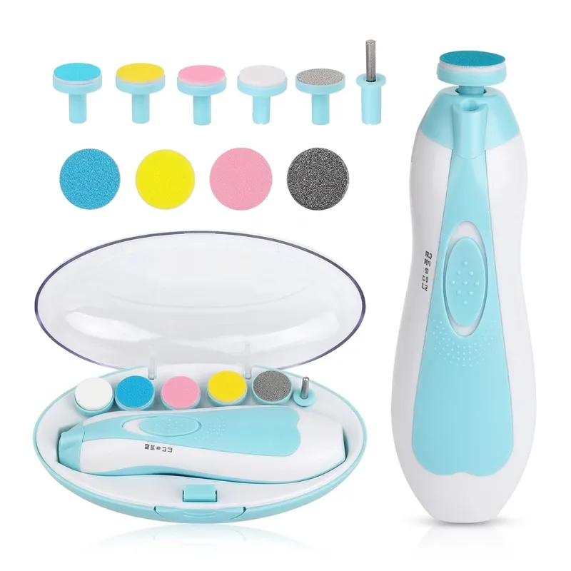 Baby Electric Nail Trimmer with 6 Grinding Heads – Safe & Painless Nail Care Kit for Infants & Kids.