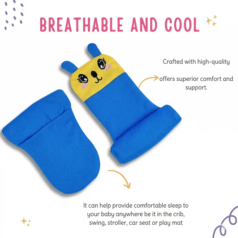 Baby Head Shaping Pillow | Anti-Flat Head Support Cushion with Cute Cartoon Design