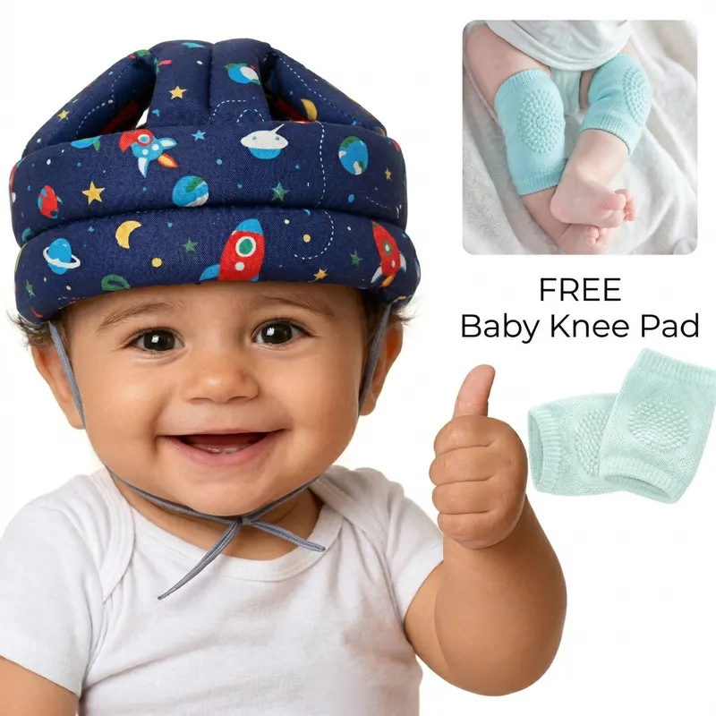 Baby Safety Head Protector Helmet with Free Knee Pads – Anti-Fall Cushion Protection Cap