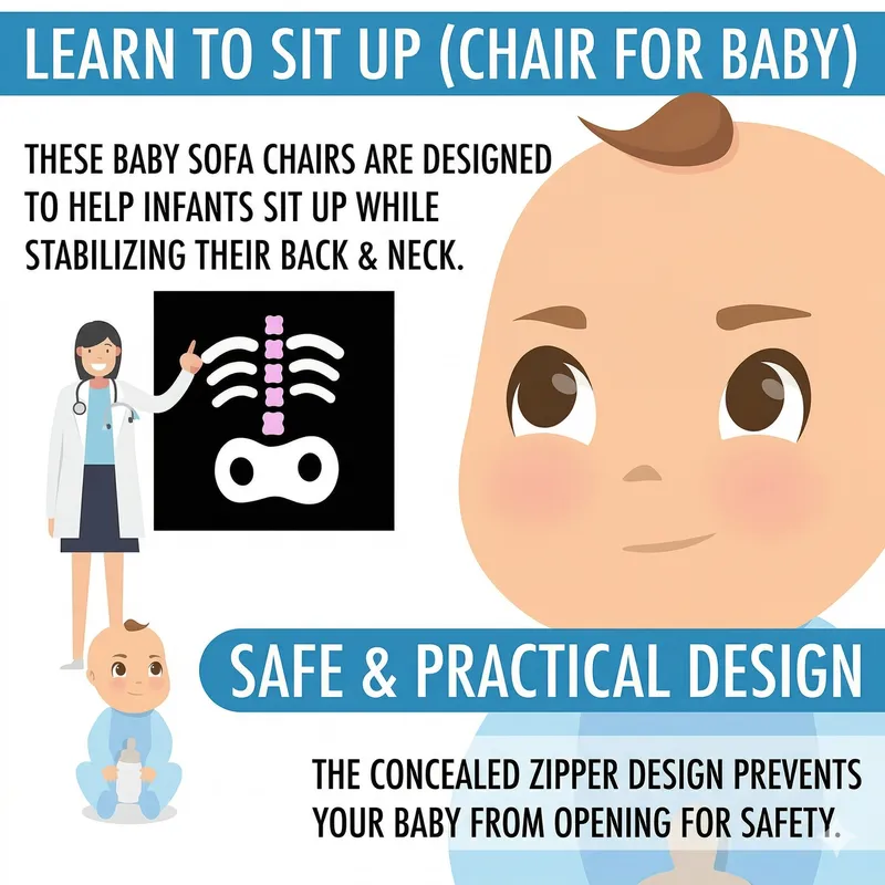 Baby Support Sofa Seat | Soft Plush Sitting Chair for Infants (Cartoon Design)