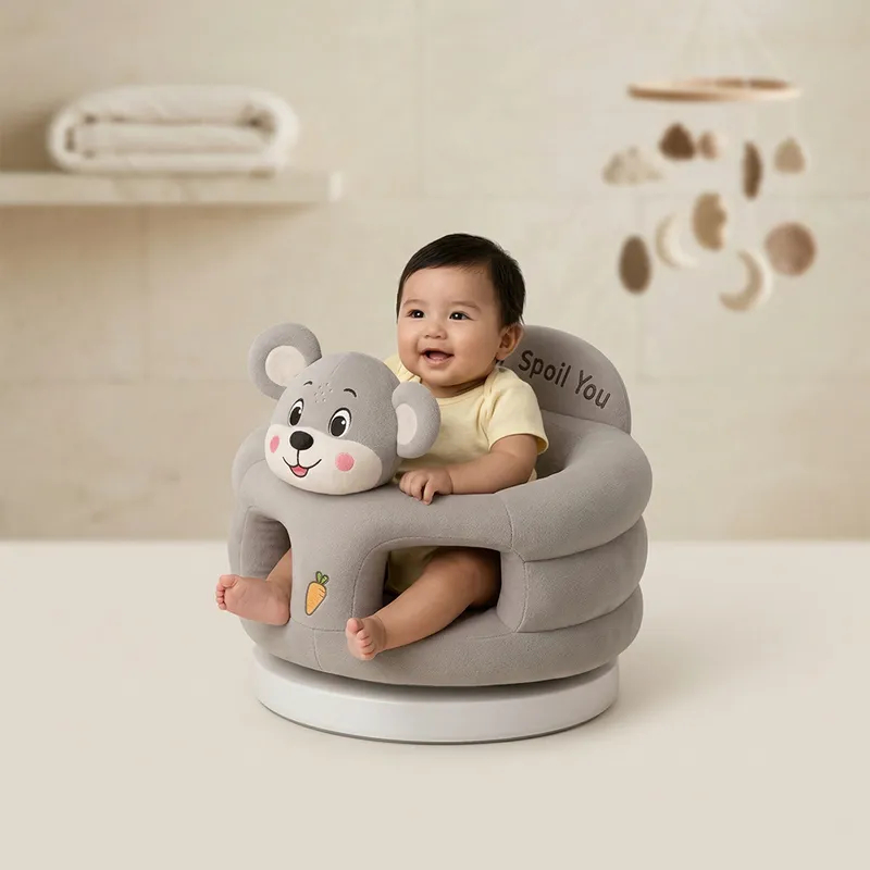 Baby Support Sofa Seat | Soft Plush Sitting Chair for Infants (Cartoon Design)
