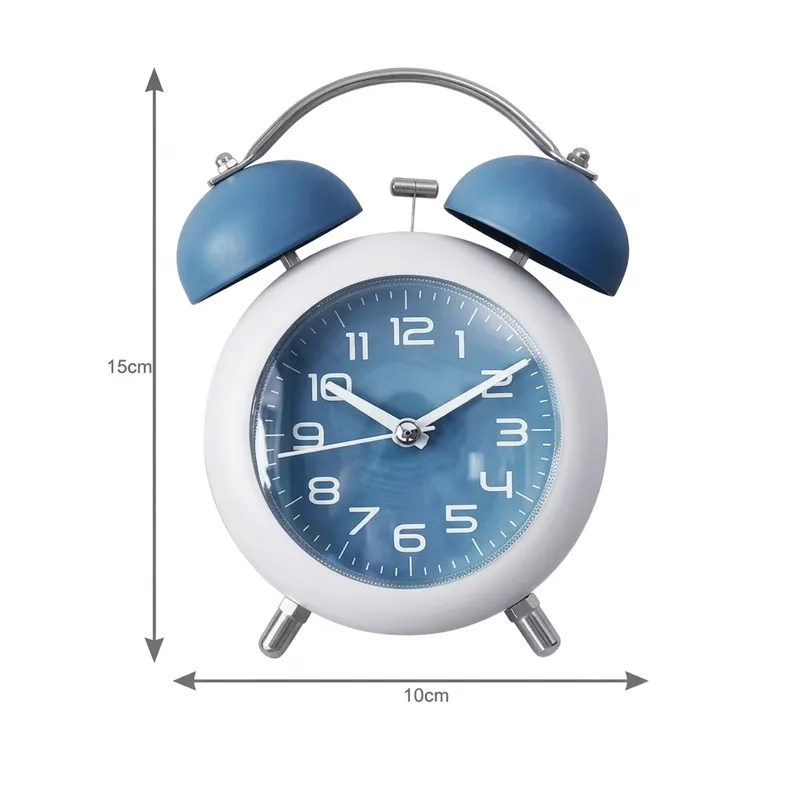 Classic Twin Bell Alarm Clock | Loud Ring Metal Bedside Clock | Silent Sweep Analog Table Clock