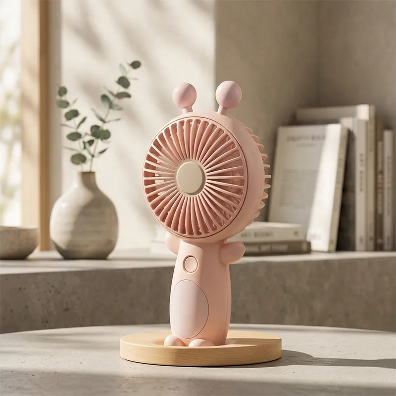 Cute Bear Mini Rechargeable Fan with 1800mAh Battery | USB Type-C Portable Handheld