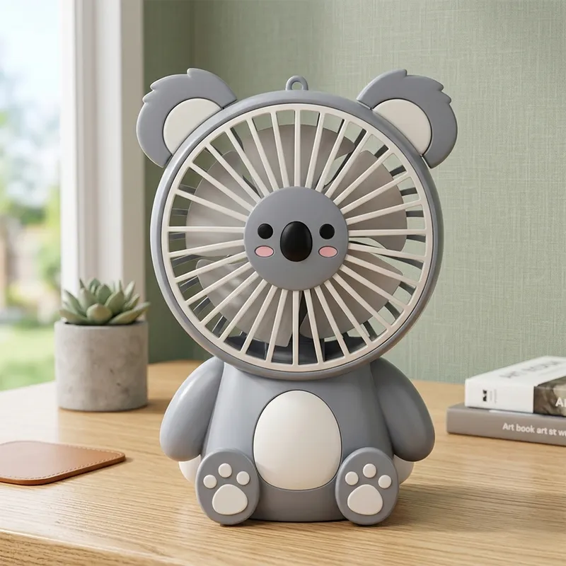 Cute Koala Mini Rechargeable Fan with Type-C USB Charging | Portable Handheld & Table Fan