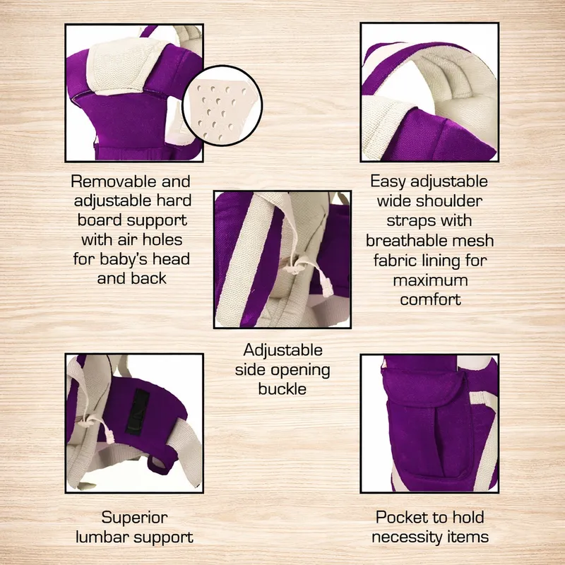 Ergonomic Baby Carrier with 4 Carrying Positions | Adjustable Infant Carrier with Lumbar Support