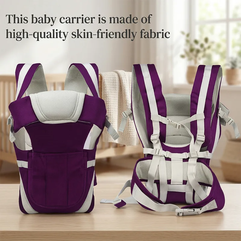 Ergonomic Baby Carrier with 4 Carrying Positions | Adjustable Infant Carrier with Lumbar Support