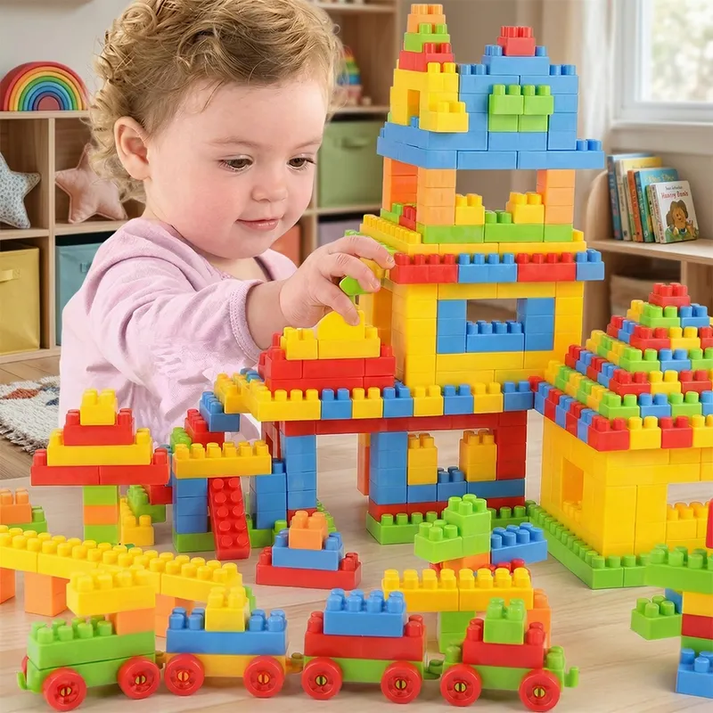 Kids Jumbo Building Blocks Set (Multicolor, Large Size Educational Toy)