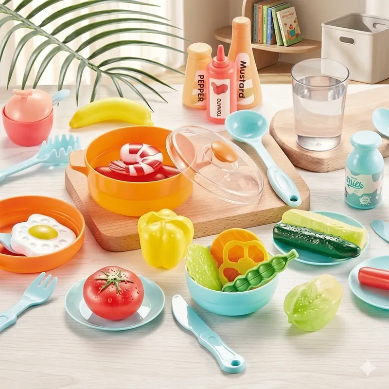 Kids Kitchen Play Set with Water & Steam Effect | Pretend Play Cooking Toy Set with Utensils