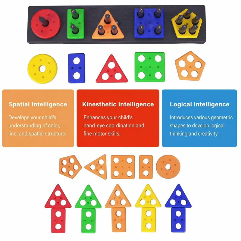 Kids Shape Sorting Peg Board Toy – Color & Shape Matching Educational Learning Toy