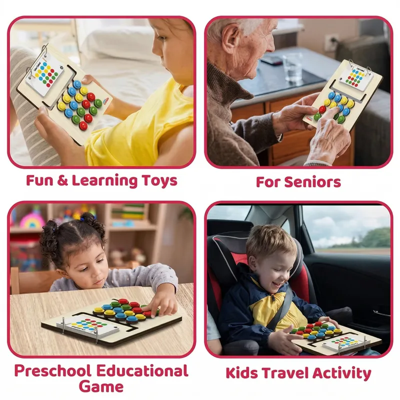 Montessori Colour Coder Puzzle Board Game for Kids & Adults | Brain Teaser Logic Game with Pattern Cards