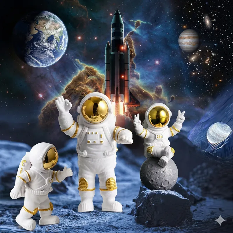 Premium Astronaut Showpiece Figurine – Modern Space Theme Decorative Statue