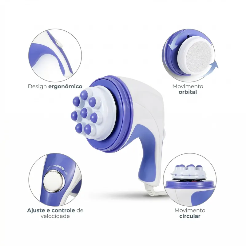 Relax Tone N Slim Electric Body Massager Machine with 5 Interchangeable Heads