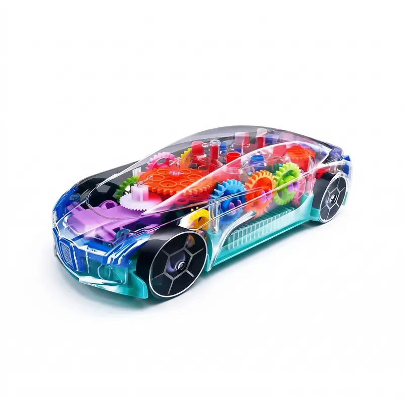 Transparent Gear Concept Car Toy with Lights & Music | Bump & Go Electric Educational Toy for Kids