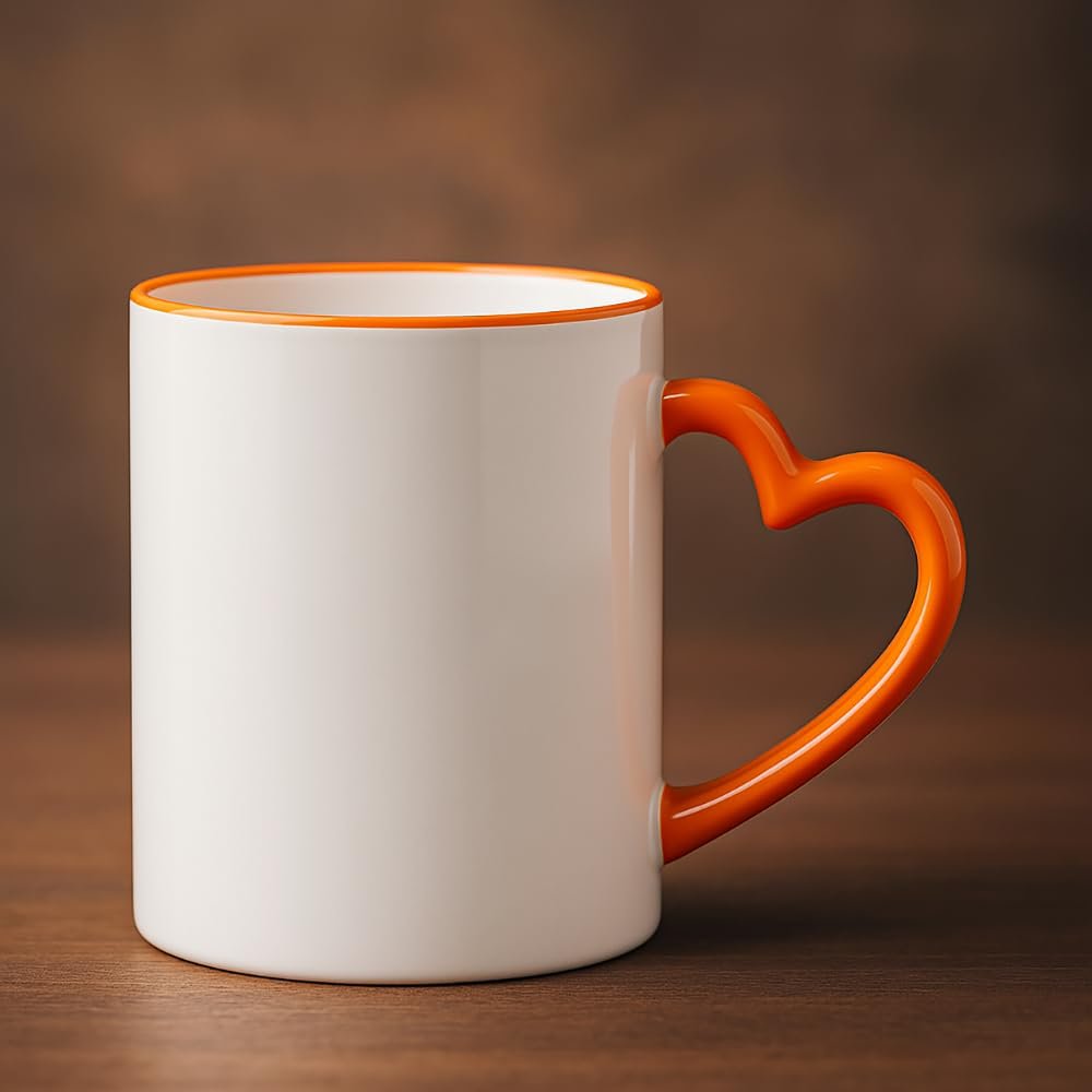 Personalized Heart Handle Coffee Mug Rakhi Gift Set with 2 Rakhis & Roli Chawal Custom Photo Print - Image 3